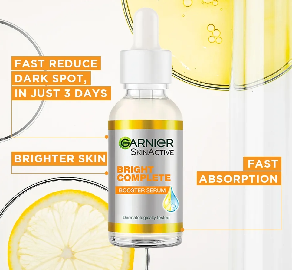 Garnier Skin Active Bright Complete Vitamin C Booster Serum | With Niacinamide - 30ML