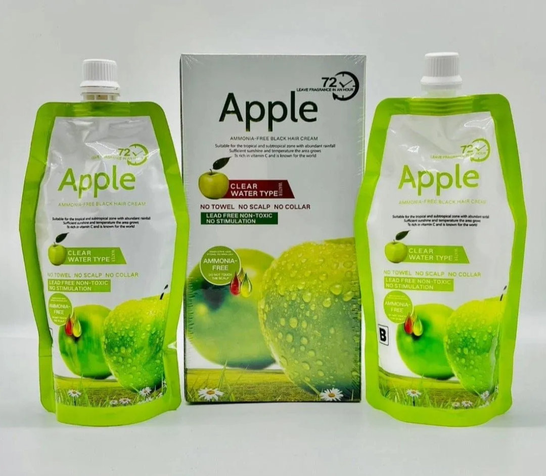 Apple Natural Hair Color Shampoo – Ammonia-Free (Black & Dark Brown) | 500ml