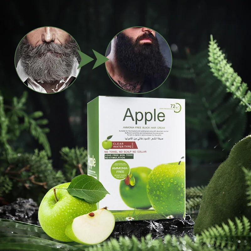 Apple Natural Hair Color Shampoo – Ammonia-Free (Black & Dark Brown) | 500ml