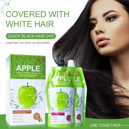 Apple Natural Hair Color Shampoo – Ammonia-Free (Black & Dark Brown) | 500ml
