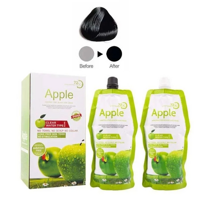 Apple Natural Hair Color Shampoo – Ammonia-Free (Black & Dark Brown) | 500ml