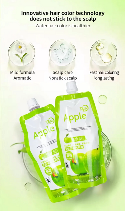 Apple Natural Hair Color Shampoo – Ammonia-Free (Black & Dark Brown) | 500ml