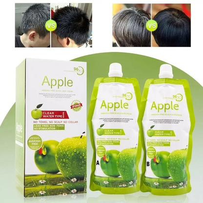 Apple Natural Hair Color Shampoo – Ammonia-Free (Black & Dark Brown) | 500ml