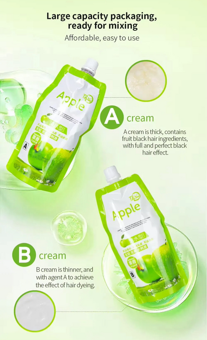 Apple Natural Hair Color Shampoo – Ammonia-Free (Black & Dark Brown) | 500ml