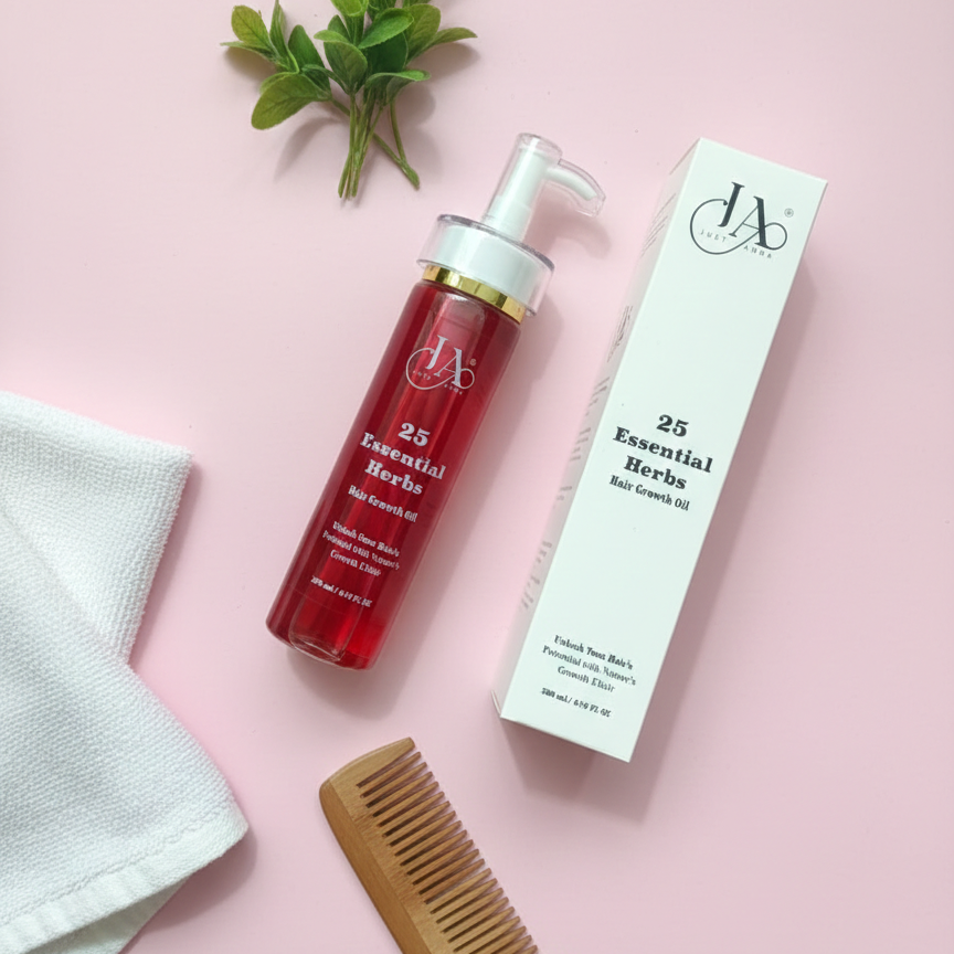 Just Amna Hair Growth Oil – 25 Herbal Extracts for Stronger, Thicker & Healthy Hair (200ml)