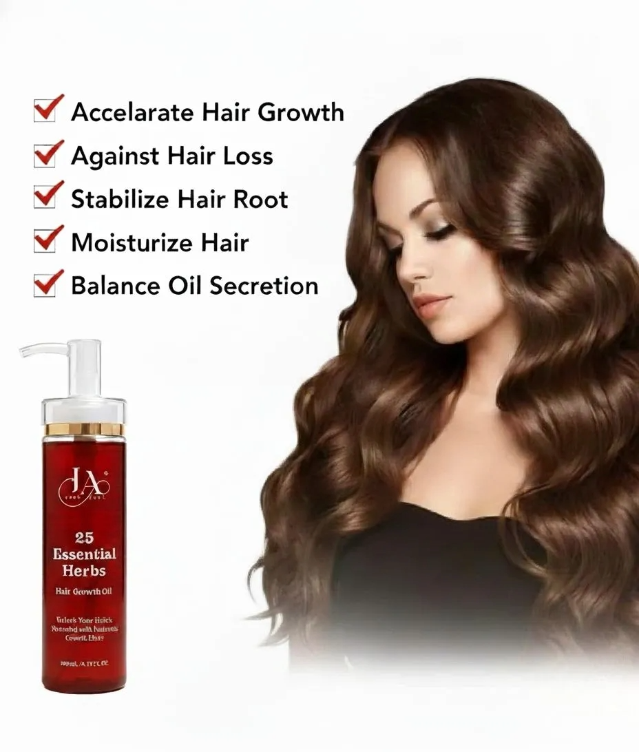 Just Amna Hair Growth Oil – 25 Herbal Extracts for Stronger, Thicker & Healthy Hair (200ml)