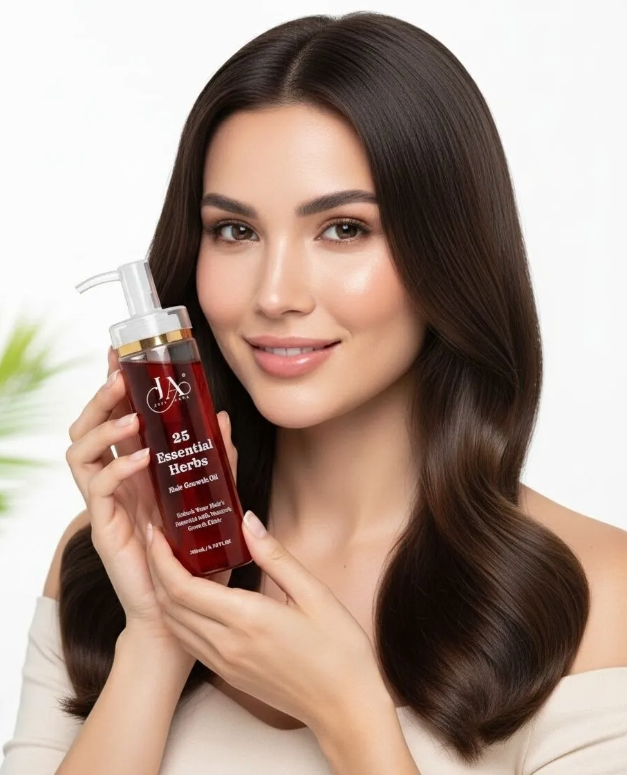 Just Amna Hair Growth Oil – 25 Herbal Extracts for Stronger, Thicker & Healthy Hair (200ml)